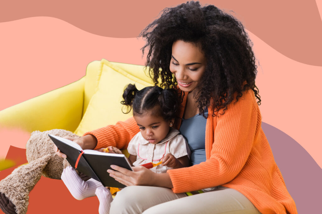 mother reads a book with daughter on the couch how not to become your parents