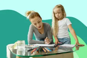 intensive mother does homework for daughter
