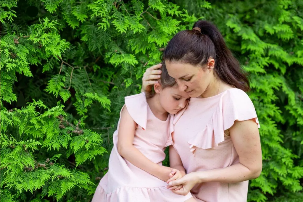 Montessori mom meaning hugs sad girl