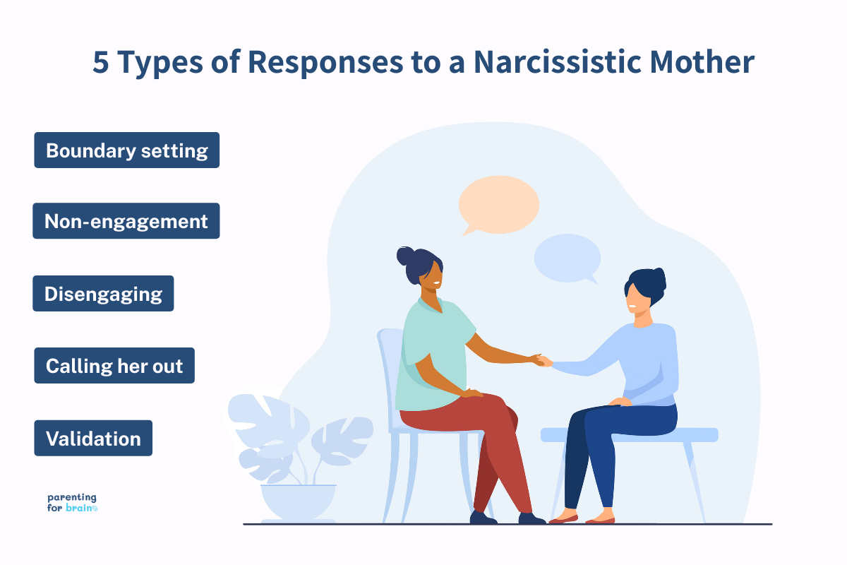two women talk, responses to narc mom