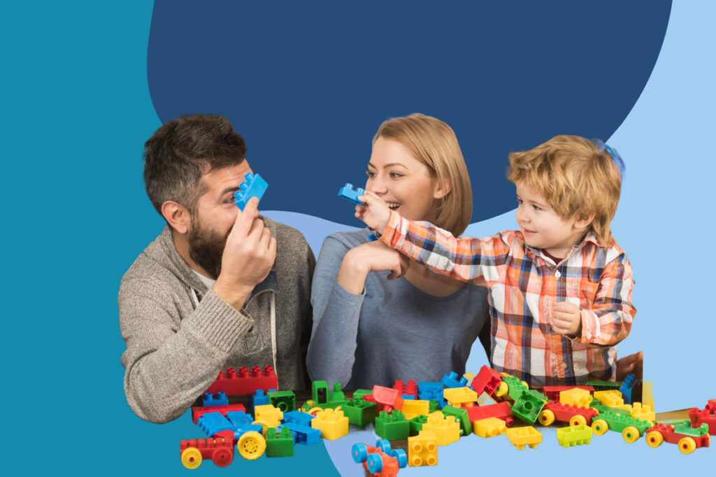 parents play toys with son family model behavior therapy