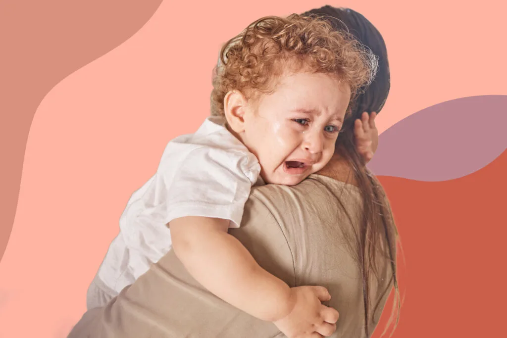 tantrum boy huging parent rescuing hug